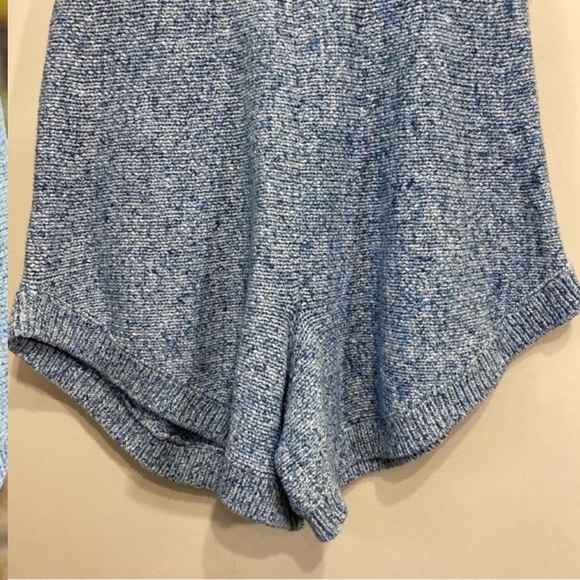 Free People Cruising Sweater Shorts Knit High Waisted Loose Blue Sz Medium New - Picture 5 of 11